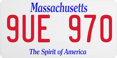 MA license plate 9UE970
