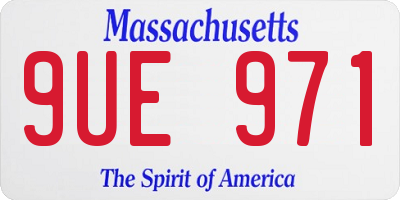 MA license plate 9UE971