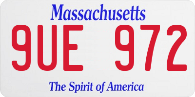 MA license plate 9UE972