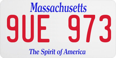 MA license plate 9UE973
