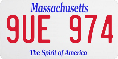 MA license plate 9UE974