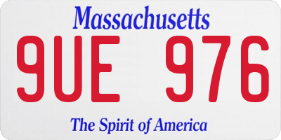 MA license plate 9UE976