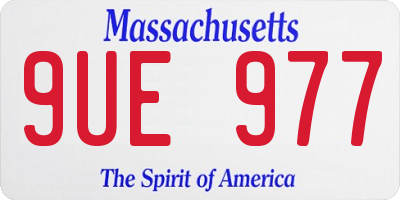 MA license plate 9UE977