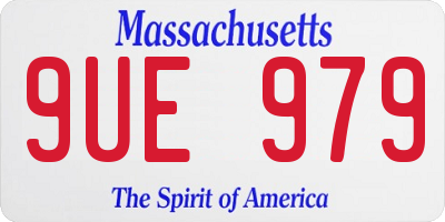 MA license plate 9UE979