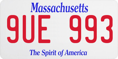 MA license plate 9UE993
