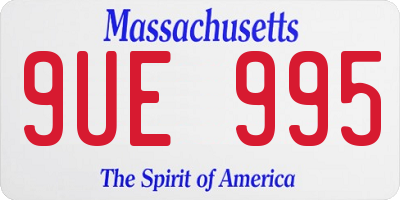 MA license plate 9UE995