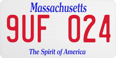 MA license plate 9UF024