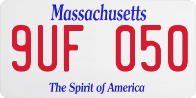 MA license plate 9UF050