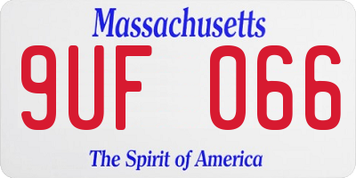 MA license plate 9UF066