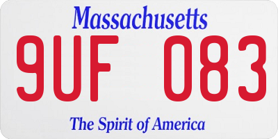 MA license plate 9UF083