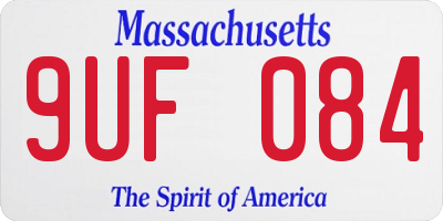 MA license plate 9UF084