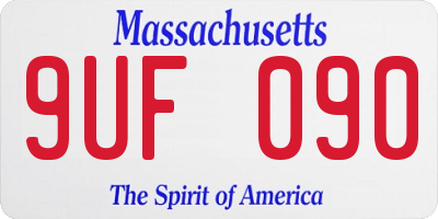 MA license plate 9UF090
