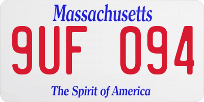 MA license plate 9UF094