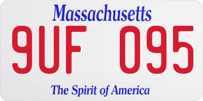 MA license plate 9UF095