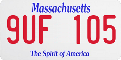 MA license plate 9UF105
