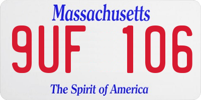 MA license plate 9UF106