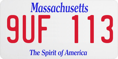 MA license plate 9UF113
