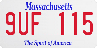 MA license plate 9UF115