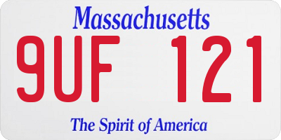MA license plate 9UF121