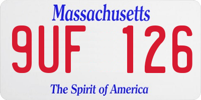 MA license plate 9UF126