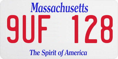 MA license plate 9UF128