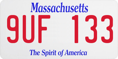 MA license plate 9UF133