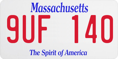 MA license plate 9UF140