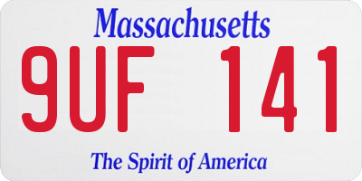 MA license plate 9UF141