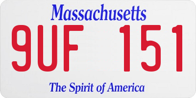 MA license plate 9UF151