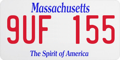 MA license plate 9UF155