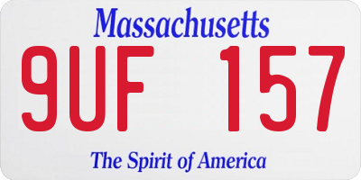 MA license plate 9UF157