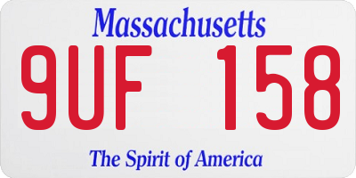 MA license plate 9UF158
