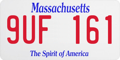 MA license plate 9UF161
