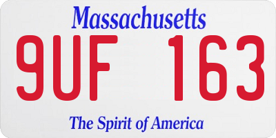 MA license plate 9UF163