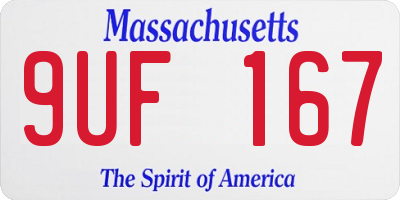 MA license plate 9UF167