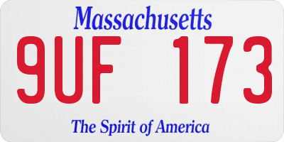 MA license plate 9UF173