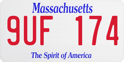 MA license plate 9UF174