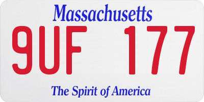 MA license plate 9UF177