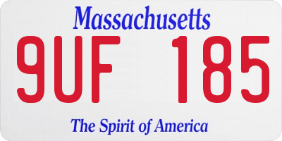 MA license plate 9UF185
