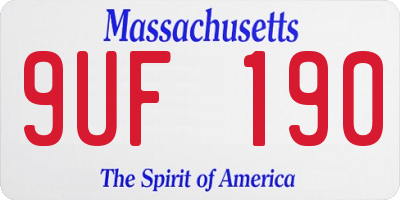 MA license plate 9UF190