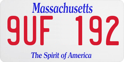MA license plate 9UF192