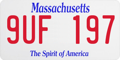 MA license plate 9UF197