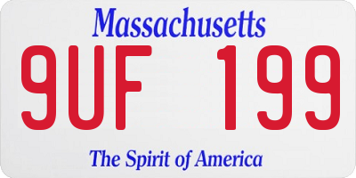 MA license plate 9UF199