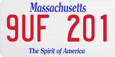 MA license plate 9UF201