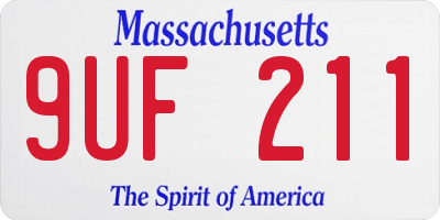 MA license plate 9UF211