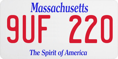 MA license plate 9UF220