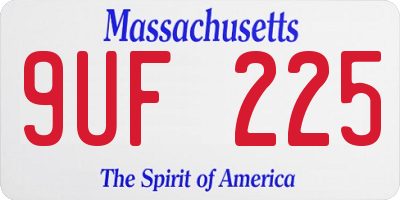 MA license plate 9UF225