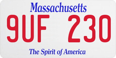 MA license plate 9UF230