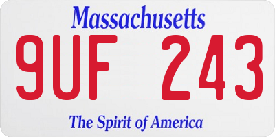 MA license plate 9UF243
