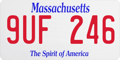 MA license plate 9UF246